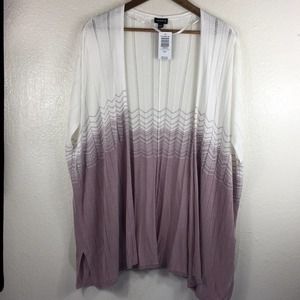 Torrid Short Sleeve Chevron Stitch Kimono Purple